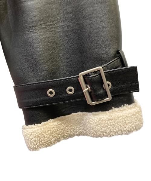 Fano Studios（ファノ ストゥディオズ）Fano Studios (ファノ ストゥディオズ) フェイクレザー ムートンジャケット ブラック サイズ:Sの古着・服飾アイテム