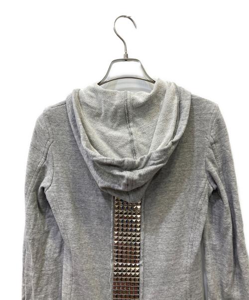 COMME des GARCONS HOMME PLUS（コムデギャルソンオムプリュス）COMME des GARCONS HOMME PLUS (コムデギャルソンオムプリュス) バッグスタッズジップパーカー グレー サイズ:XSの古着・服飾アイテム