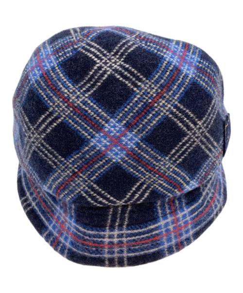 Vivienne Westwood（ヴィヴィアンウエストウッド）Vivienne Westwood (ヴィヴィアンウエストウッド) チェック オーブ クロッシェ帽子 ネイビー サイズ:SMサイズの古着・服飾アイテム