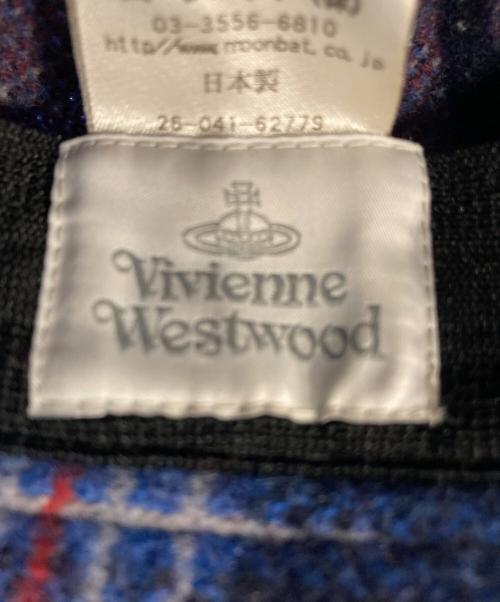 Vivienne Westwood（ヴィヴィアンウエストウッド）Vivienne Westwood (ヴィヴィアンウエストウッド) チェック オーブ クロッシェ帽子 ネイビー サイズ:SMサイズの古着・服飾アイテム