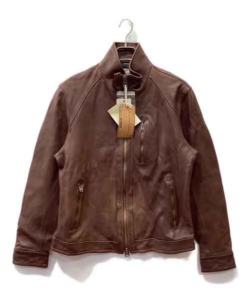 AVIREX（アヴィレックス）AVIREX (アヴィレックス) シングルライダースジャケット ブラウン サイズ:XL 未使用品の古着・服飾アイテム