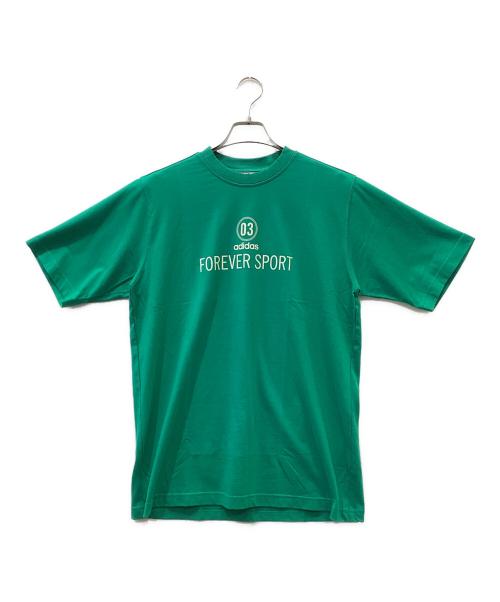 adidas（アディダス）adidas (アディダス) 90s adidas プリント半袖カットソー グリーン サイズ:SIZE M 未使用品の古着・服飾アイテム