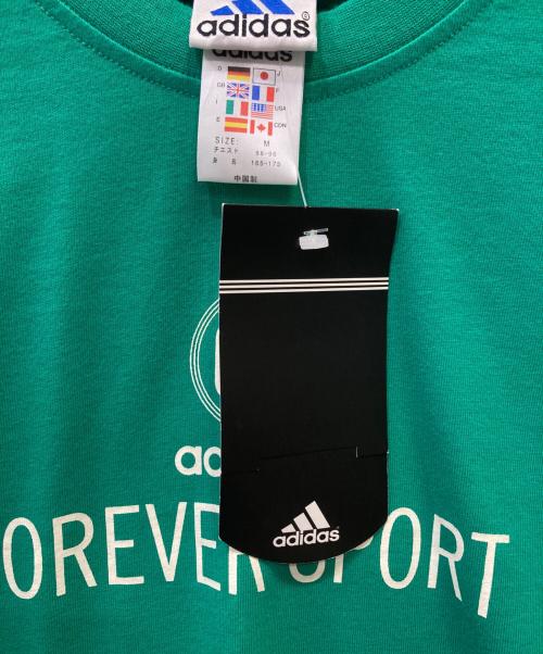 adidas（アディダス）adidas (アディダス) 90s adidas プリント半袖カットソー グリーン サイズ:SIZE M 未使用品の古着・服飾アイテム