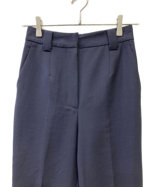 PRADA（プラダ）PRADA (プラダ) モヘア×バージンウール センタープレス フレアパンツ ネイビー サイズ:36の古着・服飾アイテム