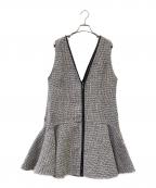 Mystradaマイストラーダ）の古着「ツイードミニジャンパースカート」｜ブラック×ホワイト