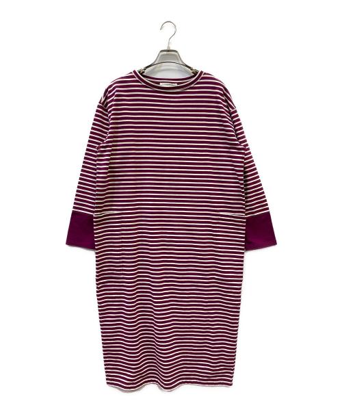 harriss（ハリス）harriss (ハリス) ボーダーワンピース パープル サイズ:３６ 未使用品の古着・服飾アイテム