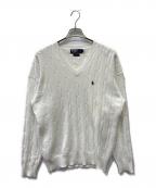 POLO RALPH LAURENポロ・ラルフローレン）の古着「ケーブルニット」｜ホワイト