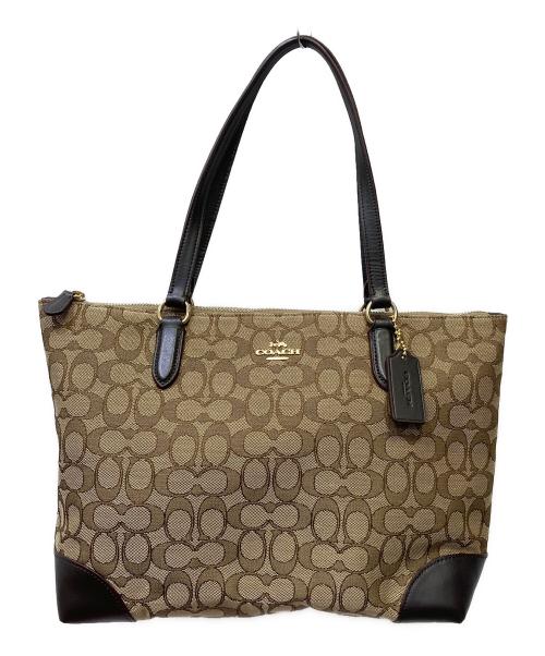 COACH（コーチ）COACH (コーチ) シグネチャー トートバッグ ブラウンの古着・服飾アイテム