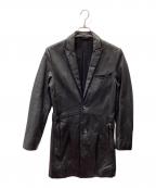 black by VANQUISHブラック バイ バンキッシュ）の古着「ラムレザーコート」｜ブラック