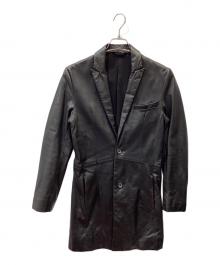 black by VANQUISH（ブラック バイ バンキッシュ）の古着「ラムレザーコート」｜ブラック