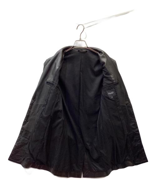 black by VANQUISH（ブラック バイ バンキッシュ）black by VANQUISH (ブラック バイ バンキッシュ) ラムレザーコート ブラック サイズ:Sの古着・服飾アイテム