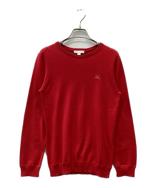 BURBERRY（バーバリー）BURBERRY (バーバリー) エルボーパッチ付きニット レッド サイズ:152cmの古着・服飾アイテム