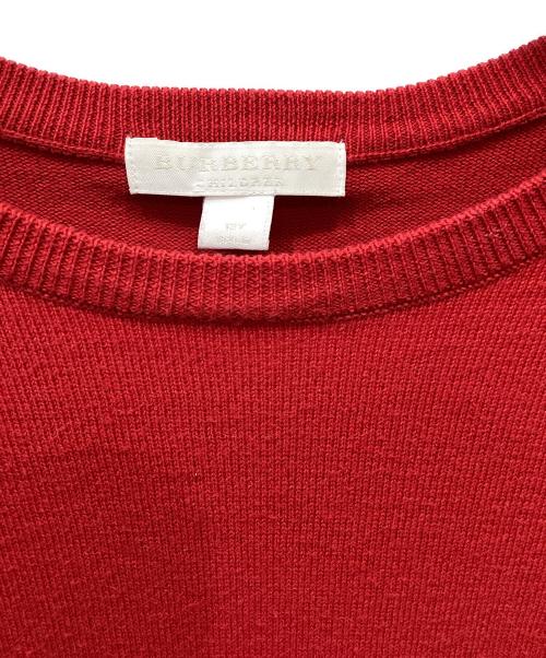 BURBERRY（バーバリー）BURBERRY (バーバリー) エルボーパッチ付きニット レッド サイズ:152cmの古着・服飾アイテム