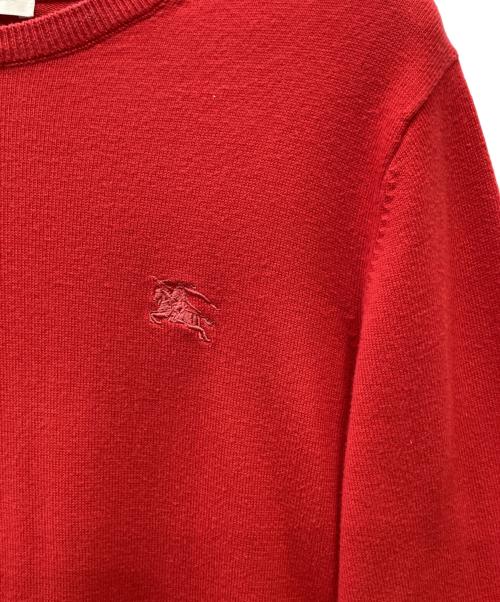 BURBERRY（バーバリー）BURBERRY (バーバリー) エルボーパッチ付きニット レッド サイズ:152cmの古着・服飾アイテム