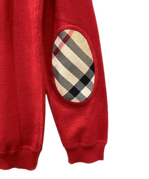 BURBERRY（バーバリー）BURBERRY (バーバリー) エルボーパッチ付きニット レッド サイズ:152cmの古着・服飾アイテム
