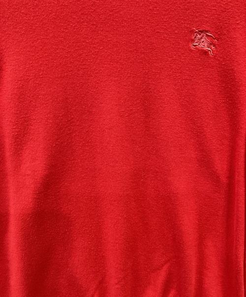 BURBERRY（バーバリー）BURBERRY (バーバリー) エルボーパッチ付きニット レッド サイズ:152cmの古着・服飾アイテム