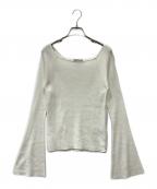 YANUKヤヌーク）の古着「シルク混フレアスリーブニット」｜ホワイト