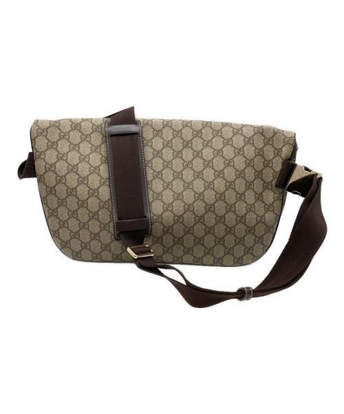 GUCCI（グッチ）GUCCI (グッチ) GGスプリーム ボディバッグ ブラウンの古着・服飾アイテム