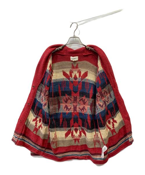 Denim & Supply Ralph Lauren（デニム＆サプライ ラルフローレン）Denim & Supply Ralph Lauren (デニム＆サプライ ラルフローレン) ショールカラーネイティブ柄コットンニットカーディガン レッド サイズ:M(165/92A)の古着・服飾アイテム