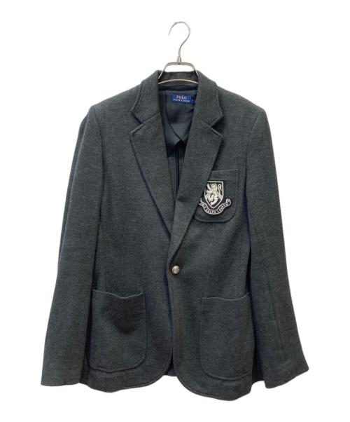 POLO RALPH LAUREN（ポロ・ラルフローレン）POLO RALPH LAUREN (ポロ・ラルフローレン) エンブレムブレザージャケット グレー サイズ:2(155/84A)の古着・服飾アイテム