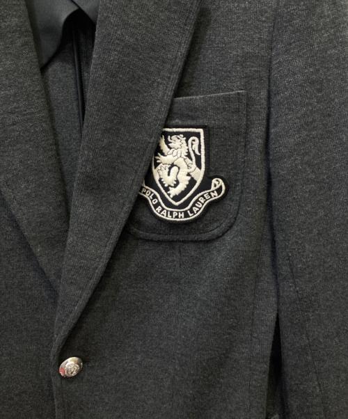 POLO RALPH LAUREN（ポロ・ラルフローレン）POLO RALPH LAUREN (ポロ・ラルフローレン) エンブレムブレザージャケット グレー サイズ:2(155/84A)の古着・服飾アイテム