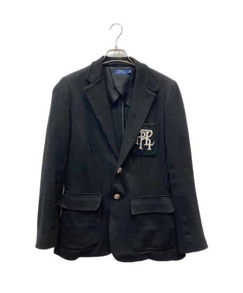 POLO RALPH LAUREN（ポロ・ラルフローレン）POLO RALPH LAUREN (ポロ・ラルフローレン) エンブレムテーラードジャケット ブラック サイズ:4(160/88A）の古着・服飾アイテム