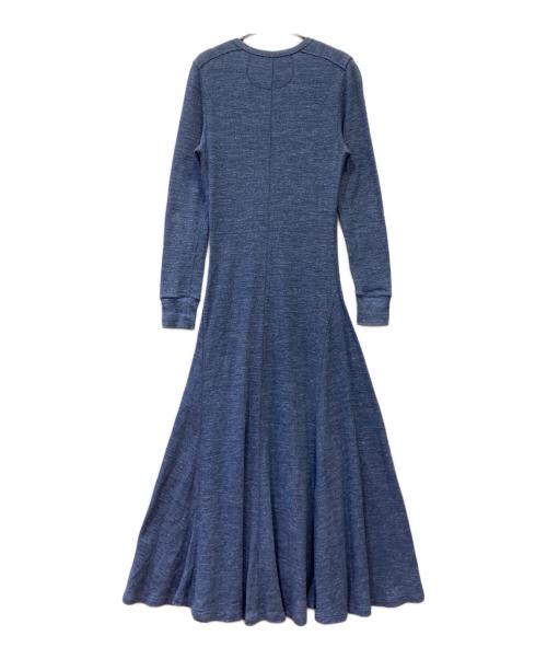 POLO RALPH LAUREN（ポロ・ラルフローレン）POLO RALPH LAUREN (ポロ・ラルフローレン) ヘンリーネックサーマルマーメイドワンピース ブルー サイズ:M(165/92A)の古着・服飾アイテム