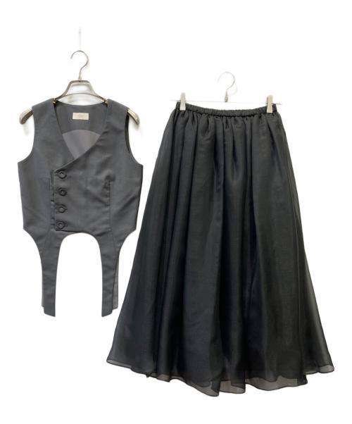 eimy istoire（エイミーイストワール）eimy istoire (エイミーイストワール) ベストwithオーガンジースカート グレー サイズ:Fの古着・服飾アイテム