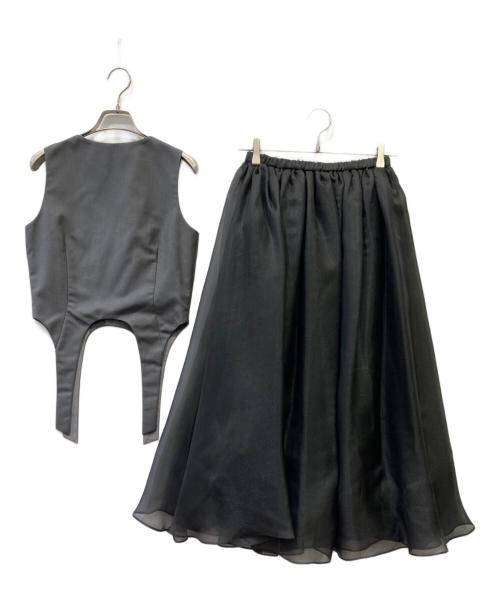 eimy istoire（エイミーイストワール）eimy istoire (エイミーイストワール) ベストwithオーガンジースカート グレー サイズ:Fの古着・服飾アイテム