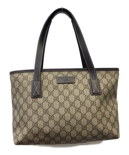 GUCCI（グッチ）GUCCI (グッチ) GGスプリーム トートバッグ ベージュの古着・服飾アイテム