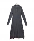 crewreクルー）の古着「フロントフライニットワンピース」｜グレー