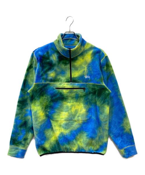 stussy（ステューシー）stussy (ステューシー) Polar Fleece Mock Neck ブルー×グリーン サイズ:Ｍの古着・服飾アイテム