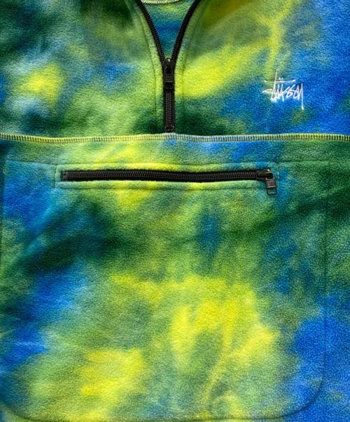 stussy（ステューシー）stussy (ステューシー) Polar Fleece Mock Neck ブルー×グリーン サイズ:Ｍの古着・服飾アイテム