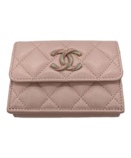 CHANEL（シャネル）CHANEL (シャネル) 3つ折り財布 ピンクの古着・服飾アイテム