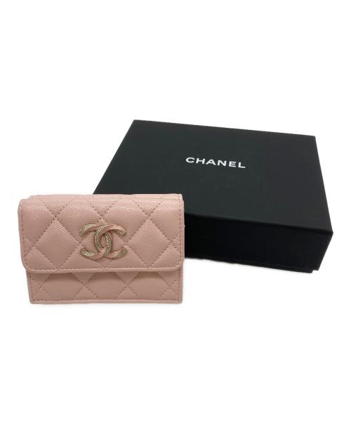 CHANEL（シャネル）CHANEL (シャネル) 3つ折り財布 ピンクの古着・服飾アイテム