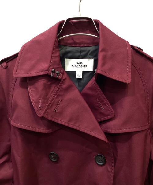 COACH（コーチ）COACH (コーチ) トレンチコート ワインレッド サイズ:XSの古着・服飾アイテム