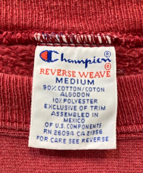 Champion REVERSE WEAVE（チャンピオン リバース ウィーブ）Champion REVERSE WEAVE (チャンピオン リバース ウィーブ) 90s Reverse Weave 2段プリントスウェット レッド サイズ:MEDIUMの古着・服飾アイテム