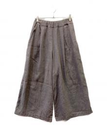 SHORT CUT FOR MARKS（ショートカットフォーマークス）の古着「シルク混リネンワイドパンツ」｜グレー