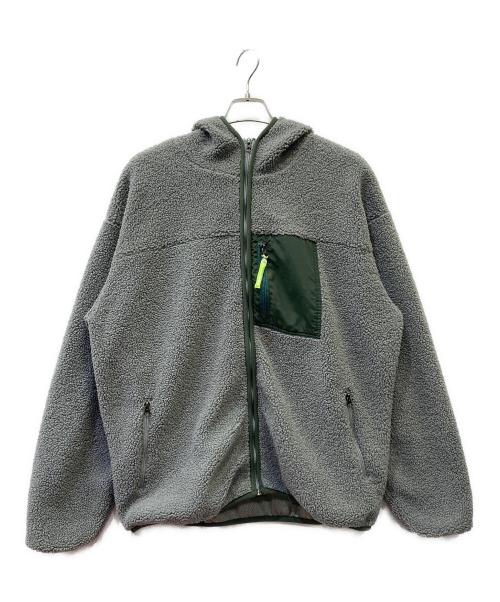 HUF（ハフ）HUF (ハフ) ボアジャケット グレー×グリーン サイズ:Lの古着・服飾アイテム