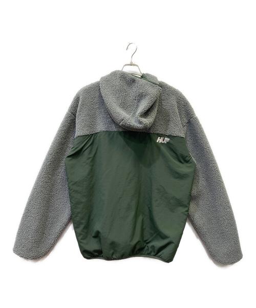 HUF（ハフ）HUF (ハフ) ボアジャケット グレー×グリーン サイズ:Lの古着・服飾アイテム