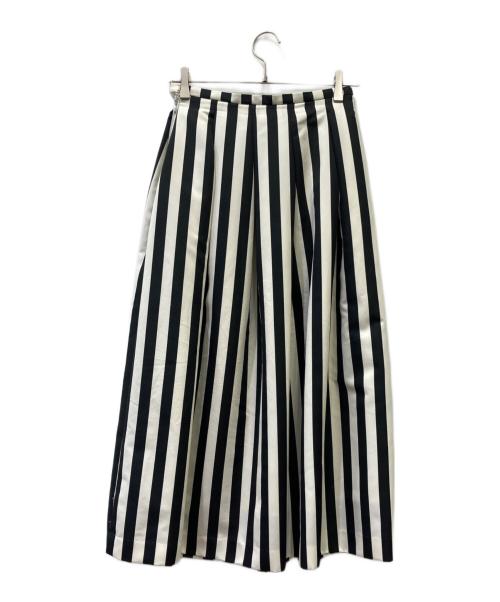 TSURU by MARIKO OIKAWA（ツルバイマリコオイカワ）TSURU by MARIKO OIKAWA (ツルバイマリコオイカワ) ストライプスカート ホワイト×ブラック サイズ:36の古着・服飾アイテム
