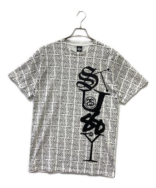 stussy（ステューシー）stussy (ステューシー) 半袖カットソー ホワイト×ブラック サイズ:Lの古着・服飾アイテム