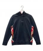 BLACK LABEL CRESTBRIDGEブラックレーベル クレストブリッジ）の古着「サイドパネルチェックパーカー」｜ブラック