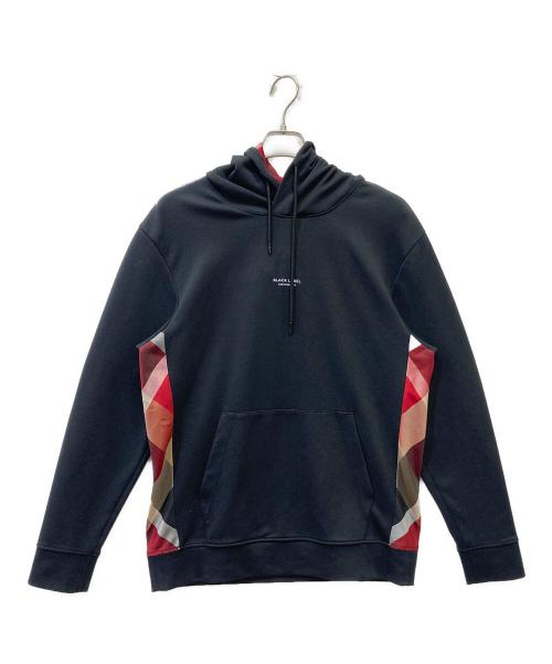 BLACK LABEL CRESTBRIDGE（ブラックレーベル クレストブリッジ）BLACK LABEL CRESTBRIDGE (ブラックレーベル クレストブリッジ) サイドパネルチェックパーカー ブラック サイズ:Lの古着・服飾アイテム