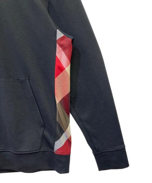 BLACK LABEL CRESTBRIDGE（ブラックレーベル クレストブリッジ）BLACK LABEL CRESTBRIDGE (ブラックレーベル クレストブリッジ) サイドパネルチェックパーカー ブラック サイズ:Lの古着・服飾アイテム