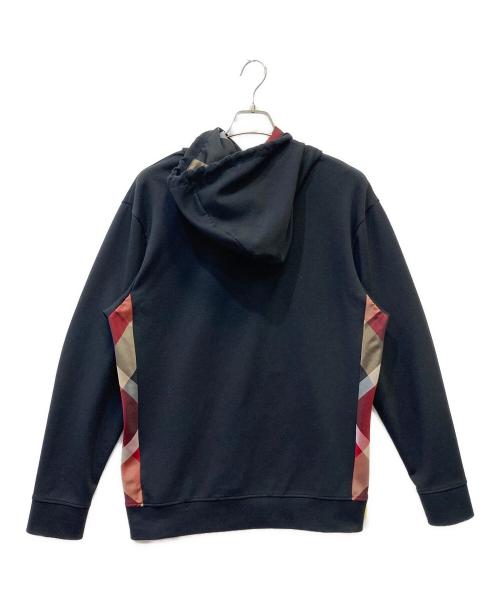 BLACK LABEL CRESTBRIDGE（ブラックレーベル クレストブリッジ）BLACK LABEL CRESTBRIDGE (ブラックレーベル クレストブリッジ) サイドパネルチェックパーカー ブラック サイズ:Lの古着・服飾アイテム