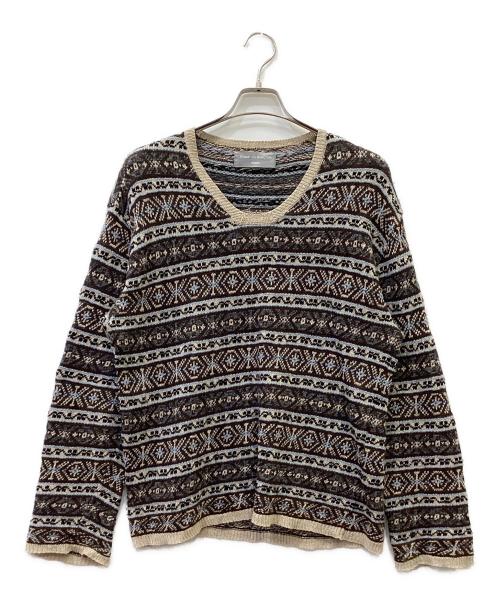 COMME des GARCONS HOMME（コムデギャルソン オム）COMME des GARCONS HOMME (コムデギャルソン オム) 薄手ニット ブラウン×ブルー サイズ:記載なしの古着・服飾アイテム