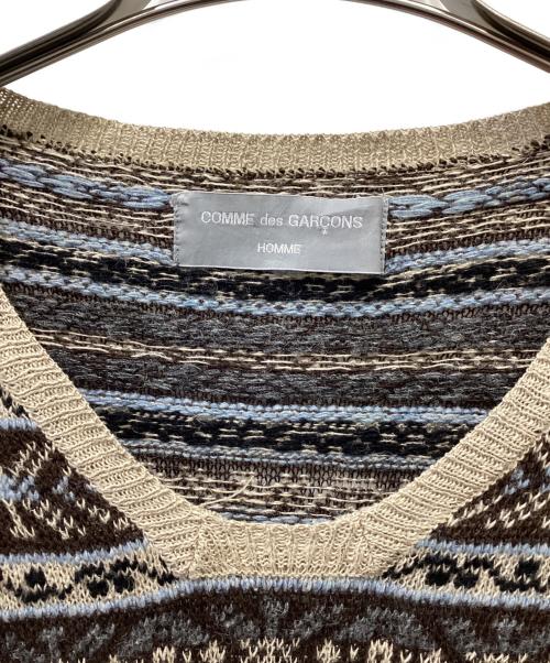 COMME des GARCONS HOMME（コムデギャルソン オム）COMME des GARCONS HOMME (コムデギャルソン オム) 薄手ニット ブラウン×ブルー サイズ:記載なしの古着・服飾アイテム