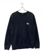 stussyステューシー）の古着「ロゴプリントスウェット」｜ブラック