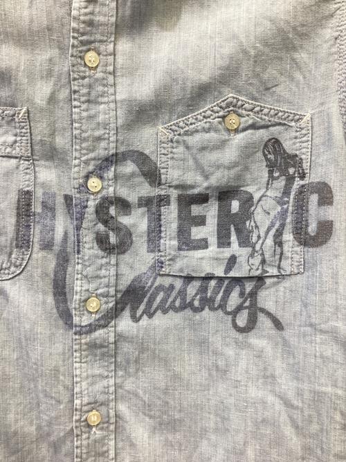 Hysteric Glamour（ヒステリックグラマー）Hysteric Glamour (ヒステリックグラマー) 長袖シャツ スカイブルー サイズ:Sの古着・服飾アイテム